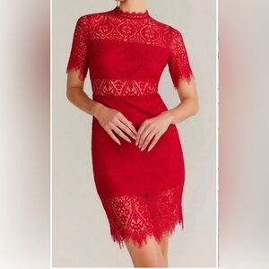 Lulus red lace dress, size medium, CB40